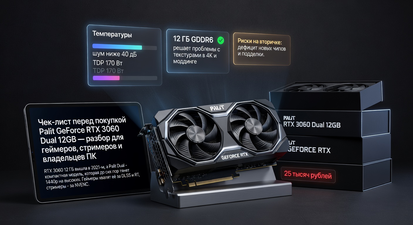 Чек-лист перед покупкой Palit GeForce RTX 3060 Dual 12GB — разбор для геймеров, стримеров и владельцев ПК