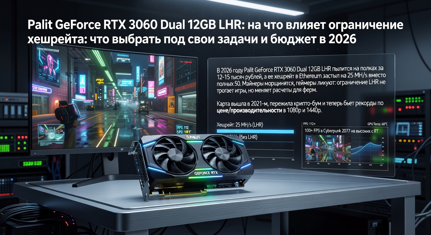 Palit GeForce RTX 3060 Dual 12GB LHR: на что влияет ограничение хешрейта: что выбрать под свои задачи и бюджет в 2026