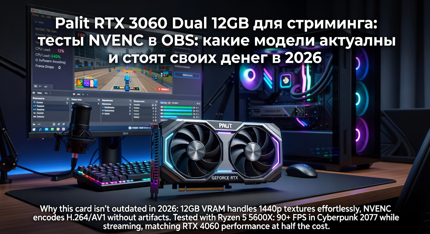 Palit RTX 3060 Dual 12GB для стриминга: тесты NVENC в OBS: какие модели актуальны и стоят своих денег в 2026