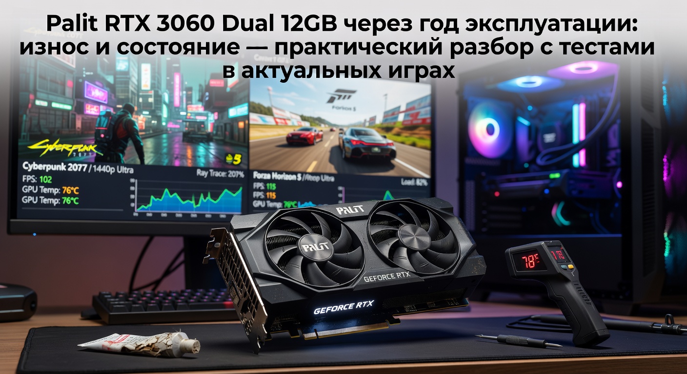 Palit RTX 3060 Dual 12GB через год эксплуатации: износ и состояние — практический разбор с тестами в актуальных играх