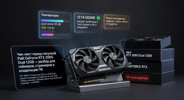 Чек-лист перед покупкой Palit GeForce RTX 3060 Dual 12GB — разбор для геймеров, стримеров и владельцев ПК