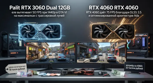 Стоит ли менять Palit RTX 3060 Dual 12GB на RTX 4060 в 2026 — практический разбор с тестами в актуальных играх