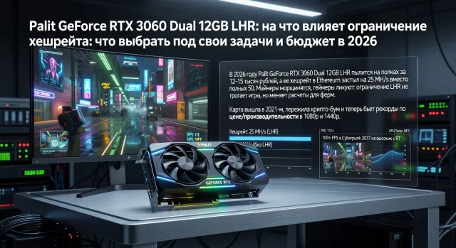 Palit GeForce RTX 3060 Dual 12GB LHR: на что влияет ограничение хешрейта: что выбрать под свои задачи и бюджет в 2026