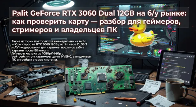 Palit GeForce RTX 3060 Dual 12GB на б/у рынке: как проверить карту — разбор для геймеров, стримеров и владельцев ПК